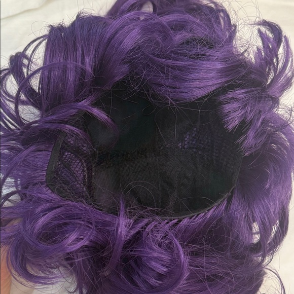 Petite purple Short Double pouf poof wig anime style Cosplay Beehive Costume Sm main image 9